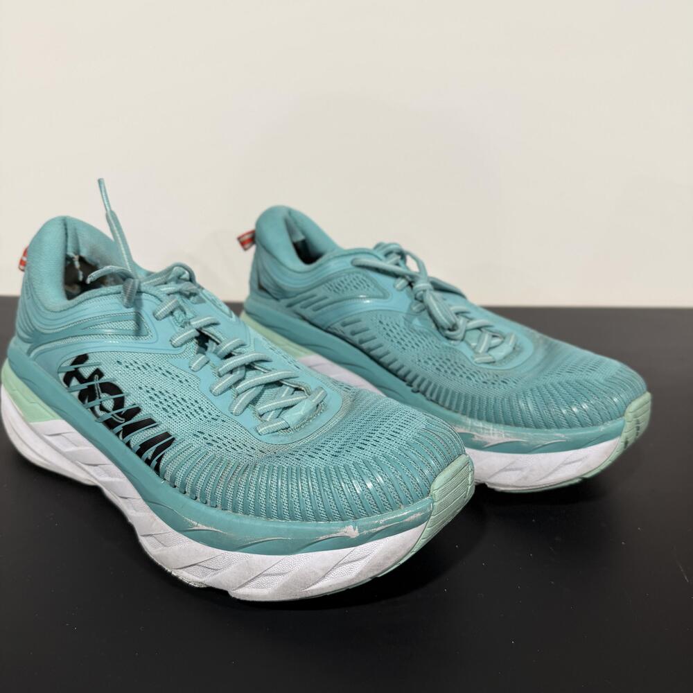 Hoka One One Bondi 7 Shoes Womens Size 8.5 Teal Running Max Cushion Road